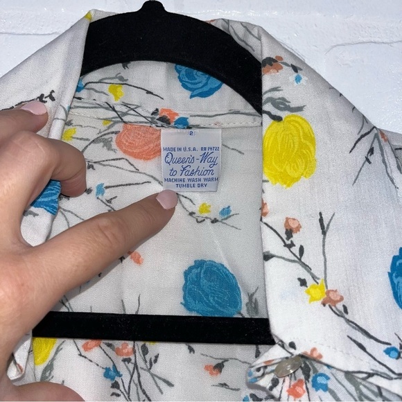 Queen’s Way To Fashion Vintage Button Up Blouse - Picture 13 of 16